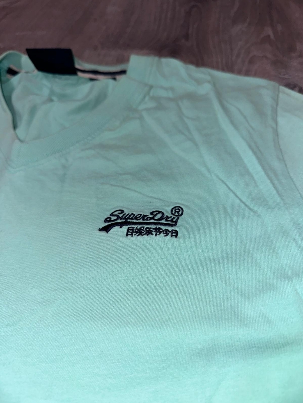 Superdry Men’s Light Mint V-Neck Short Sleeve Tee - Picture 2 of 7